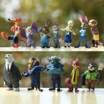 12 tk/komplekt Zootopia 2 Loomade tegevuskuju m&auml;nguasi Judy Nick rebane kuju PVC laua dekoratsioon mudel nukk m&auml;nguasi f&auml;nnide kingitus gray