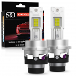 2 tk 60000 lm D2S D4S LED-autode esitulede pirnid D2R D4R LED-autovalgusti Suure v&otilde;imsusega 200W 1:1 Plug and Play 30-tuumaline CSP-kiipidega Turbo Lamp 6500K Valge D2S/D2R