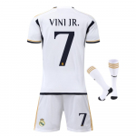 Real Madrid Vinicius Laste Spordir&otilde;ivad Jalgpallis&auml;rgi Komplekt - Pol&uuml;ester - 130-140 cm - Valge 100-110 CM valge