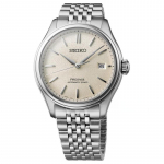 SEIKO PRESAGE seeria 100 meetrit veekindel s&uuml;gavus Automaatne Terasest rihm 40,2 mm meeste k&auml;ekell valge sihverplaat SPB463J1 sinine