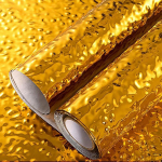 1 tk 2 m / 78,74 tolli veelaine isekleepuv seinakleebis kuldsete ja h&otilde;bedaste l&auml;&auml;tstega pulmadeks, lagedele, taustadeks, poodidesse, (Gold,2mx40cm) kuld