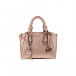 MICHAEL KORS Ciara seeria T&auml;hekujuline logo ripatsiga Veisenahast &Otilde;htukott Pelmeenikott K&auml;eshoitav &Otilde;lakott Crossbody kott Naiste Roosa Kuld kuld