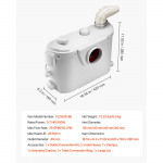 SucceBuy Macerator Pump 500W/700W/900W/1200W Reovee &Auml;ravoolu &Uuml;lespumppav Masin Tualeti, Keldri, Du&scaron;i, Pesuruumis, Vanni jaoks EU