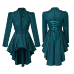 Renessansi naiste Steampunk Gooti Viktoriaanlik frakk Triple Extra Large roheline