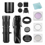 Kaamera MF Super Telefoto Suumobjektiiv FCelsius8.3-16 420-800mm T-kinnitus + UVCelsiusCPLCelsius Filtrite komplekt +2X 420-800mm Telekonverterobjektiiv + T2 Adapter