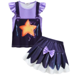 Uus laste Bobi Time Lily Cosplay T-s&auml;rk ja seelikukomplekt T&uuml;drukute maskikott Halloweeni m&auml;ngutegelase kost&uuml;&uuml;m Joonisfilmistiilis T&uuml;drukute riided 150CM black