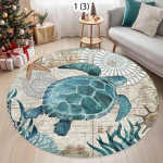 K&auml;rbikujuline vaip Veealune maailm Vaip Mere teemaline Sobib elutuppa Magamistuppa Mere stiilis Kodu kaunistuseks 120X120CM