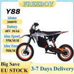 FREEBOY Y88 T&auml;iskasvanute Elektrijalgratas, 3000W Mootor, 48V 30Ah Liitiumaku, 55km/h, 12-14 Tolline Maastikurehviga M&auml;gi-Elektrimootorratas
