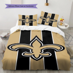 New Orleans Saintsi logomustriga voodipesukomplekt Tekikate Padjap&uuml;&uuml;r Kodukaunistus Kingitus (1 * tekikott + 2 * padjap&uuml;&uuml;ri, ilma s&uuml;damikuta) 155x200cm