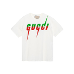 GUCCI meeste puuvillane teraga T-s&auml;rk Valge 565806-XJAZY-9037 L red