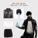 Anime Minu kangelase akadeemia Dabi Cosplay kost&uuml;&uuml;m Must mantel S&auml;rk P&uuml;ksid T&auml;iskomplekt &Uuml;likond Karnevali &uuml;likond Halloweeni peoks t&auml;iskasvanud meestele S black