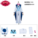 Hazbin Hotel Hooaeg 2 Voxi Cosplay Kost&uuml;&uuml;m, Anime Voss Hotelli &Uuml;lemuse Rollim&auml;ngu R&otilde;ivastus XXXL white