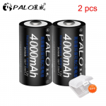 2TK PALO C Suurus Laetav aku 4000mAh NI-MH 1.2V 4000mah C Laetavad akud NIMH Laadimisaku suurus C must