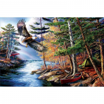 Teemantmaali mosaiik Kodukaunistus Vaikne mets ja j&otilde;gi Teemantmosaiik ristpistes 20X30CM