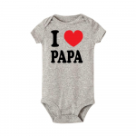 I Love Mama ja Papa Print Newborn Baby Romper Jupmsuit komplekt 6M