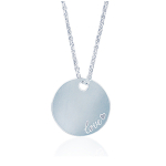 Les Tr&eacute;sors De Lily [C6337] - Collier Argent 'Love' argent&eacute; - 20 mm h&otilde;be