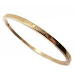 Les Tr&eacute;sors De Lily [P4855] - Bracelet acier 'Messages' (May happiness follow you ! ) dor&eacute; ros&eacute; gold pink - 3 mm Heleroosa