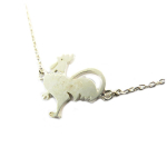 7bis [Q1339] - Bracelet artisanal 'Coq Fran&ccedil;ais' argent&eacute; -  13x12 mm h&otilde;be