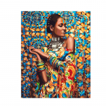 Aafrika kaunitar Abiellu figuuriga DIY numbrite j&auml;rgi digitaalmaaling Moodne seinakunst l&otilde;uendimaal Unikaalne kingitus kodukaunistus 40x50cm 40x50cm no frame