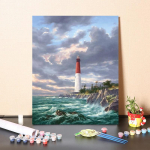 DIY maalimine numbrite j&auml;rgi K&auml;sitsi maalitud kodukaunistus Digitaalne &otilde;limaal L&otilde;uend Numbrid &otilde;limaal 40x50cm no frame