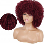 LISI HAIR s&uuml;nteetilised omber l&uuml;hikesed lokkis parukad tukkidega mustanahalistele naistele Aafrika k&otilde;rge temperatuuriga kiud Cosplay igap&auml;evastele juustele
