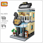 LOZ 1623 Linna t&auml;navamuusika pood Muusikariistade pood Arhitektuur Mini klotsid Tellised Ehitusm&auml;nguasi lastele Kingitus ilma karbita