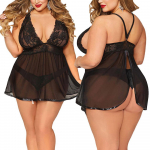 WOM naiste seksikas pesu suures suuruses lahtise seljaga pesu pitsist Babydolli magamisriided 5XL