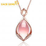 SACE GEMS naiste kaelakee ripats vasesulamist tsirkoonist moekingitus roosa