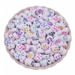 50 TK K&auml;ev&otilde;ru valmistamine Smiley Faces Helmed 7mm ovaalse kujuga mitmev&auml;rviline v&otilde;lu Ehete valmistamine K&auml;sitsi tarvikud Kaelakeede valmistamine mitmev&auml;rviline