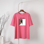 Hirsionsani koomiksitr&uuml;kiga puuvillased suvised T-s&auml;rgid Naiste pehmed Kawaii lahtised s&auml;rgid Naiste suures suuruses l&uuml;hikeste varrukatega topid daamile 2022 M valge