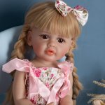 55 CM Reborn Baby Dolls kogu kehaga silikoonist veekindel v&auml;ikelapse t&uuml;druku nukk printsess Betty elutruu pehme puudutus lapsele s&uuml;nnip&auml;evakingiks 55 cm pruun