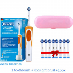 Oral B Dual Clean p&ouml;&ouml;rleva vibratsiooniga elektrilise hambaharjaga laetav Oral B hambahari 8 harjapeaga + hoiukarp