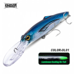 Kingdom Kingpro OM145/160 Minnow voblerid trollimislantide jaoks 74g suur kunstlik ujuvp&uuml;&uuml;k merep&uuml;&uuml;gi landiks 74g-OL01