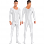 Meeste &uuml;hes t&uuml;kis pikkade varrukatega paagiga Unitard džemprikoos, veniv spandex Bodysuit rombid XL