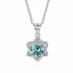 Bague Ringen 1.0 CT Real Moissanite Star Ripats Kaelakee Naistele Tippkvaliteediga 925 Sterling Silver Pulmapeo peened ehted 45cm roosa
