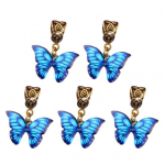 5 tk rastapatsid ripatsid kukkumisvastased k&otilde;ik-sobivad sulamist ilusad liblikajuustega palmikud rastapatsid k&auml;erauad klambrid helmed igap&auml;evaseks kandmiseks C sinine