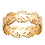 Kullatud 'Monstera' s&otilde;rmus - 8 mm 58 kuld