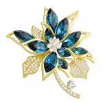 Les Tr&eacute;sors De Lily [R7290] - Disainer pross  Sissi  t&uuml;rkiissinine kuld - 50x45 mm t&uuml;rkiissinine