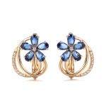 Kineli tsirkoon sinise lillega tilkk&otilde;rvar&otilde;ngad naistele roosa kullav&auml;rvi trendikad ehted