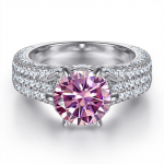 BagueRingeni 2kt Moissanite S&otilde;rmused Algsed h&otilde;bedased 925 Ehted Pulmapaelad Naiste peened ehted Kingitus Suurus 5-10 10 roosa