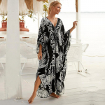 EDOLYNSA seksikad sebratriibulised bikiinide katted, vabaaja V-kaelusega pool, suvine rannakleit Naiste rannariietus ujumiskost&uuml;&uuml;m Cover Up Q1297 One Size must