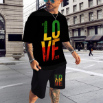 Suvised BoB Marley Reggae T-s&auml;rgikomplektid Mood Jooksmine L&uuml;hikeste varrukatega Harajuku &Uuml;likond Meeste Spordidress 3D Prinditud Hingavad riided 6XL 6XL