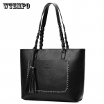 WTEMPO br&auml;ndi Fashion Tassel naiste kott kootud seljakott Retro k&auml;ekott Suure mahutavusega ostlemise reiside &otilde;lakotid