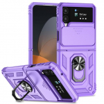 Fashion Slide Lens kaitsev kokkupandav &uuml;mbris Samsung Galaxy Z Flip 4 5g Flip 3 Flip3 Flip4 Zflip4 p&otilde;rutuskindlale r&otilde;ngahoidjale for Samsung Z Flip 4 must