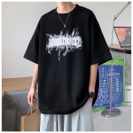 Meeste l&uuml;hikeste varrukatega T-s&auml;rgid Graafilise tr&uuml;kiga Mood Poole varrukatega T-s&auml;rgid Meeste Riided Vabaaja T-s&auml;rgid Meeste Suvised Korea retro Topid M must