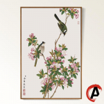 Lilled ja linnud Uus hiina dekoratiivmaal Klassikaline elutoa seinamaaling lill Traditsiooniline hiina maal 21x30 No Frame