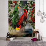 Fantaasiamaastik 3D-printimine gobel&auml;&auml;n taim Lillede ja lindude kunst Seinale riputatav Bohemian Psychedelic Kawaii kodutoa kaunistamine 90x75cm