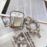 Luksuslik galvaniseeritud &uuml;mbris AirPods Pro 2 jaoks 1 k&otilde;rvaklappide &uuml;mbris Moodne kaetud h&otilde;bedase kullaga randmepaela k&auml;ev&otilde;ru AirPods 3 korpusega For AirPods 1 or 2 h&otilde;be