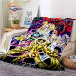 Classics Animeeritud tegelaskuju seiya Mustriline villane tekk Cartoon Saint Seiya sari Laste sall ja diivan &Uuml;lipehme tekk 75x90cm
