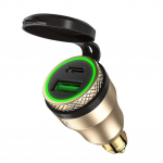 Alumiiniumist DIN Hella pistik 30W 5A toiteallika mootorratta topelt-USB laadija QC3.0 toiteadapter Veekindel 12V-24V BMW Ducati jne Hella DIN-pesa jaoks 5.8x2.8x2.8cm